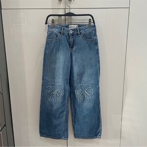 Abercrombie Kids Wide Jeans with Bow Details